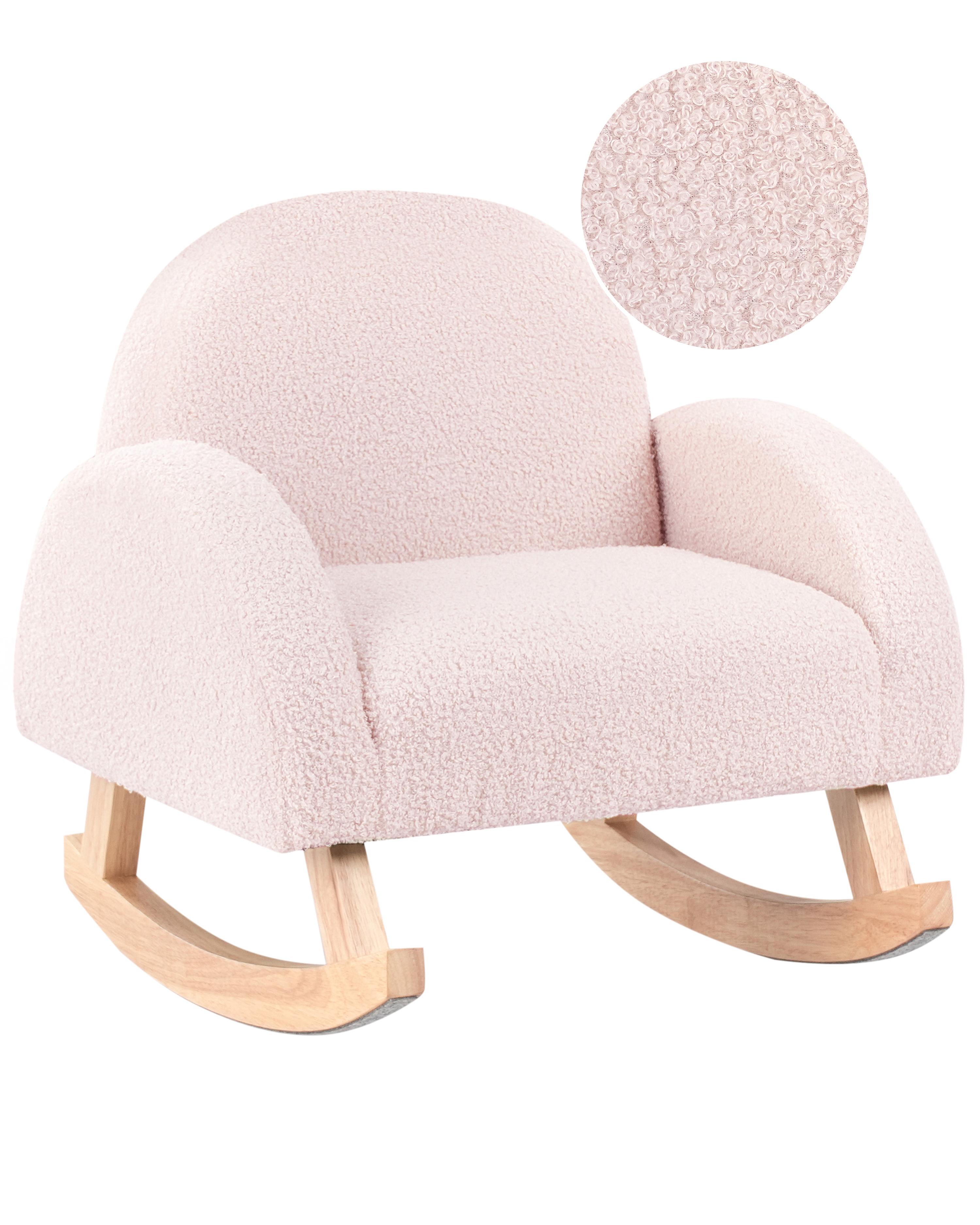 Kids Rocking Chair HUG Boucle Pastel Pink