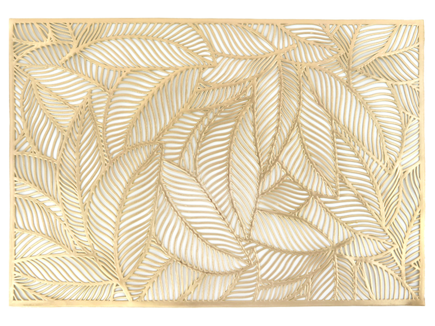 Mata dekoracyjna pvc Liście 45x30 cm złota