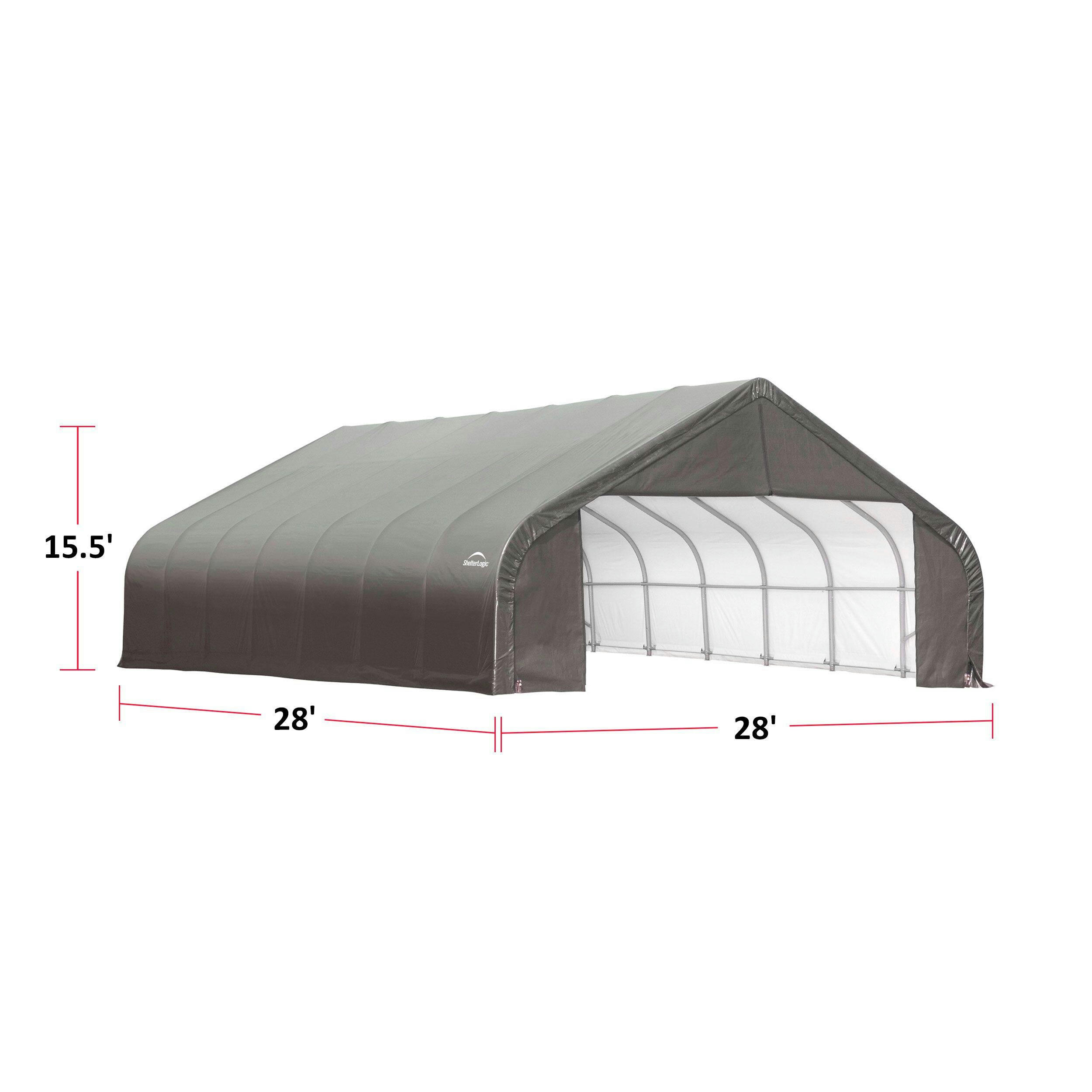 ShelterLogic ShelterCoat™ Peak Style Shelter, Grey, 30-ft x 28-ft x 16-ft