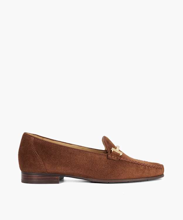 Gilli T Brown - Suede Snaffle Trim Loafers