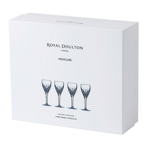 Royal Doulton Highclere Premium Crystal Wine Glass 220ml | Set Of 4 Glasses
