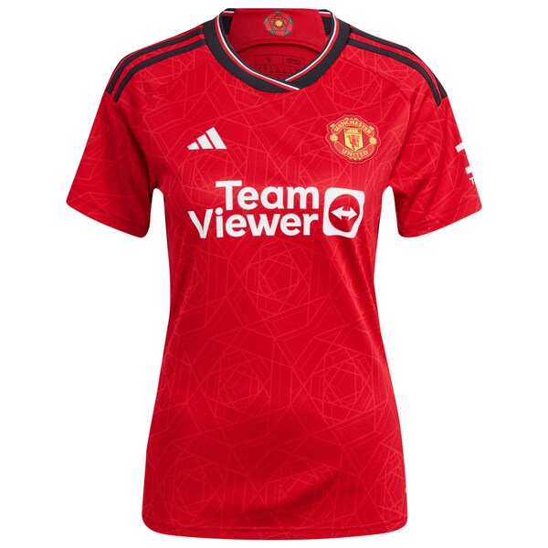 Manchester United adidas Women's 2023/24 Home Replica Custom Jersey - Red