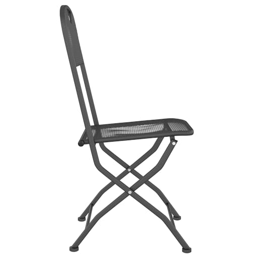 NNEVL Folding Garden Chairs 4 pcs Expanded Metal Mesh Anthracite