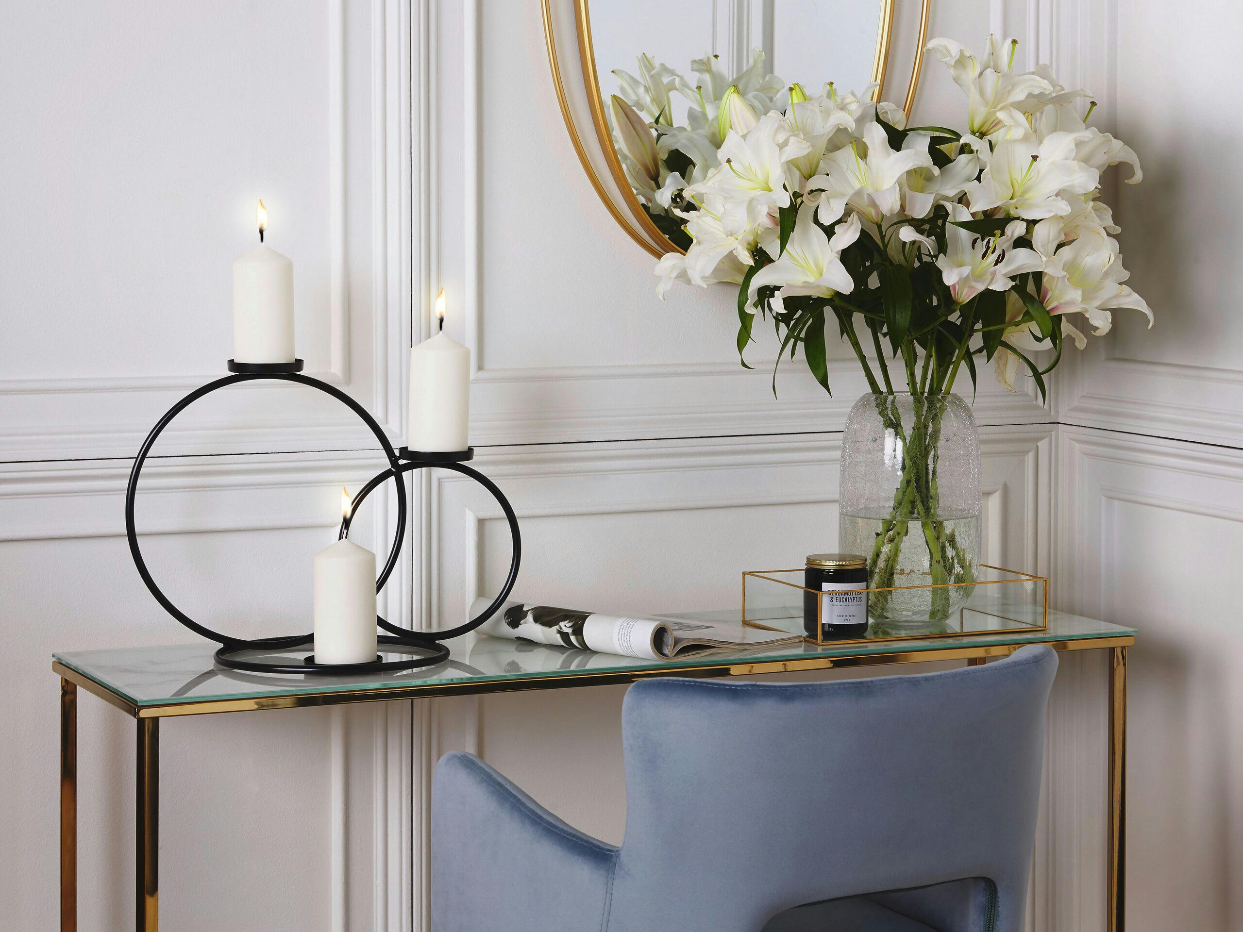 CAKUNG - Bougeoir noir 3 bougies 33 cm