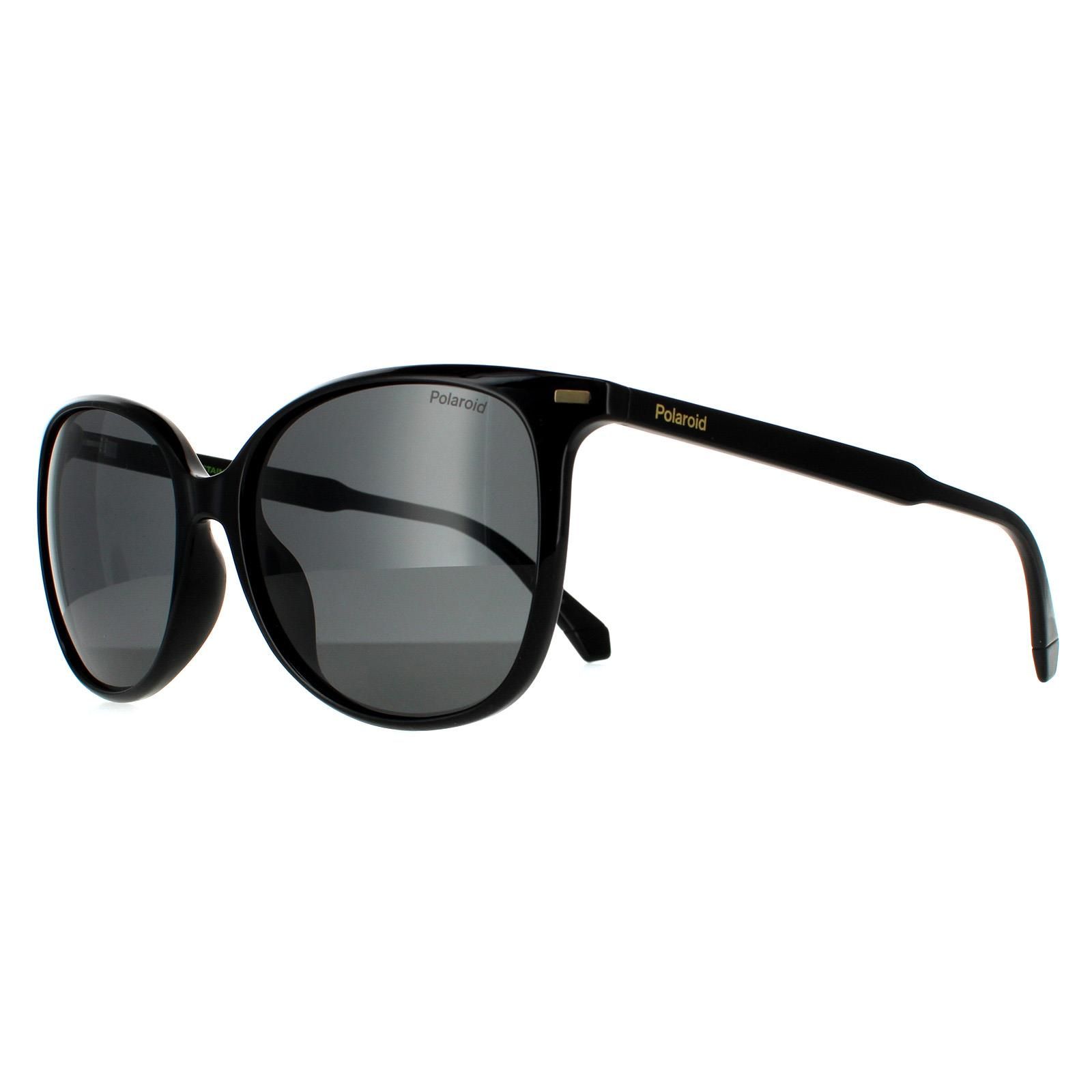 Polaroid Cat Eye Black Grey Polarized Sunglasses