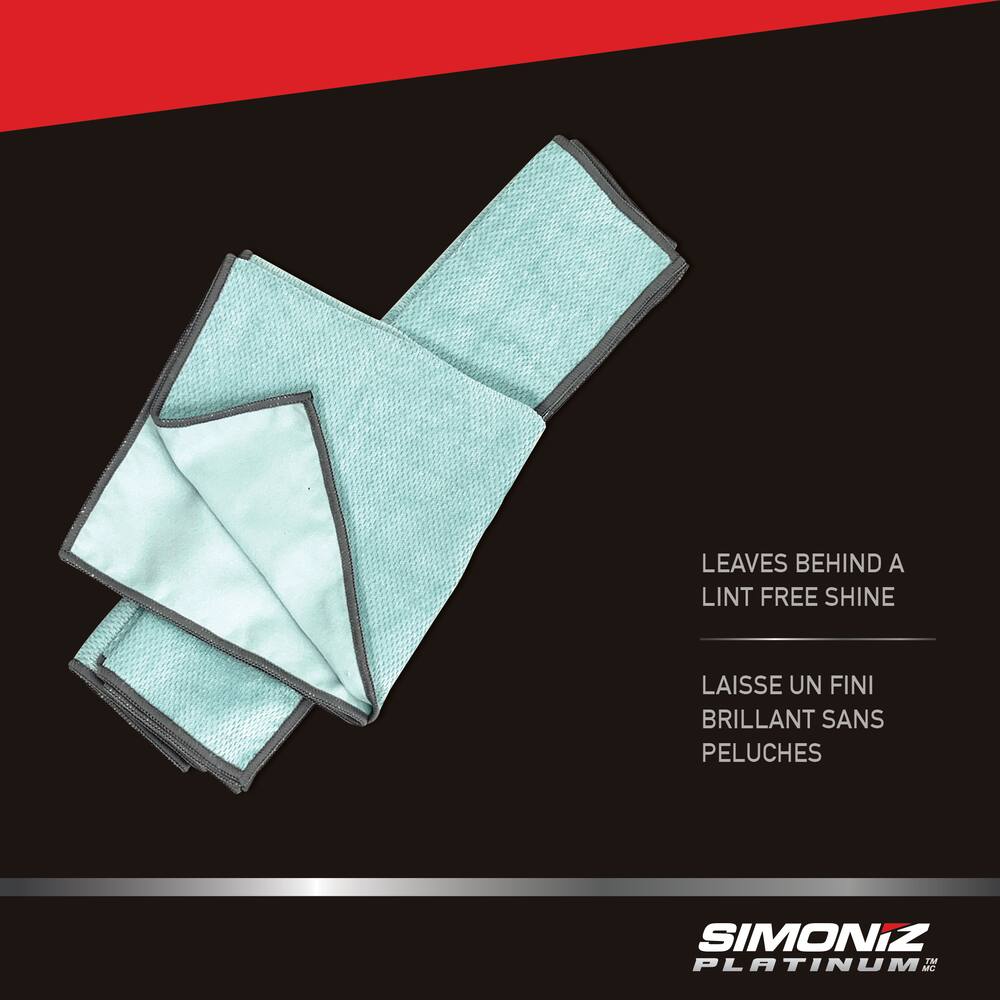 SIMONIZ PlatinumSpotlessGlass Towels, 14 x 14-in, Blue, 4-pk