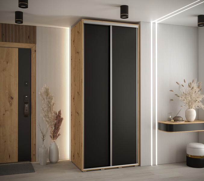 Szafa przesuwna 60 wysoka Davos 1 100 artisan czarny srebrny