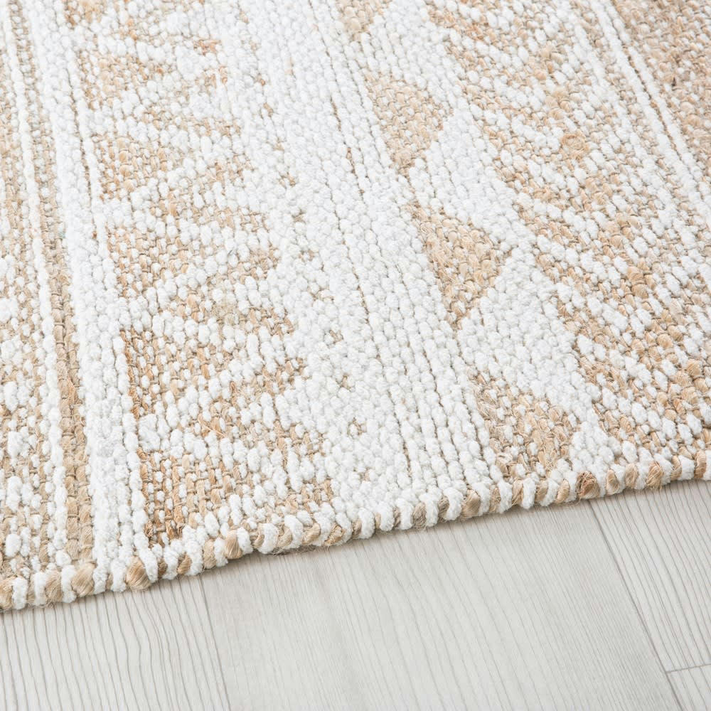 CAYON - Tapis en jute et coton tissés motifs graphiques 140x200
