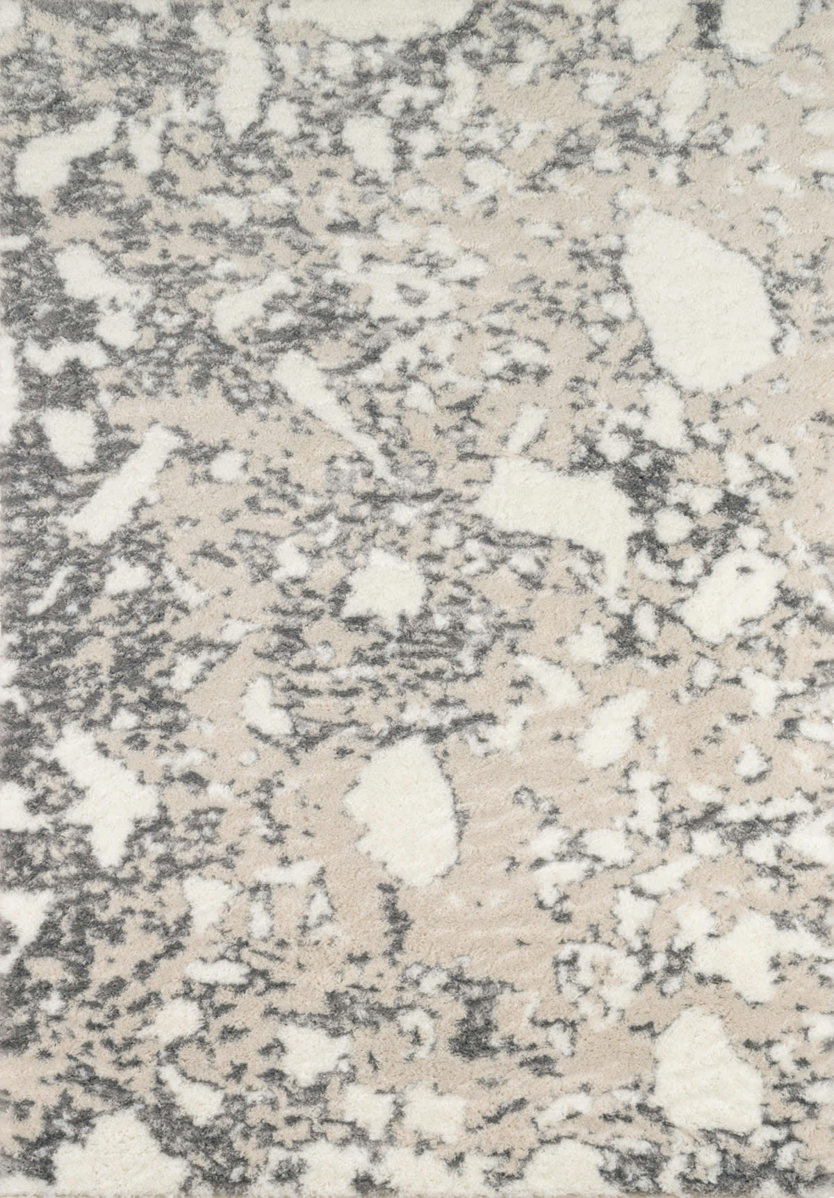 ALENA - Tapis Salon shaggy Léopard Gris et Beige - 120x160 cm