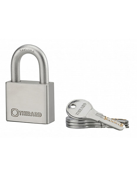 Cadenas à clé Rinox, inox, extérieur, anse inox, 50mm, 4 clés - THIRARD