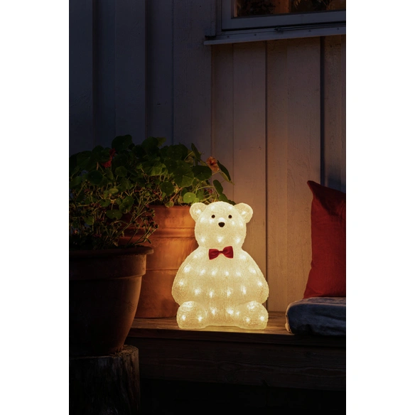 LED-Dekoration, Teddybär, Höhe: 38 cm, Außentrafo, weiß