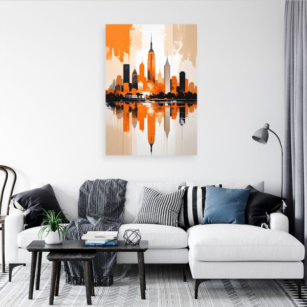 Obraz nowoczesny do salonu sypialni biura loftu, Pomarańczowe Miasto 20x30