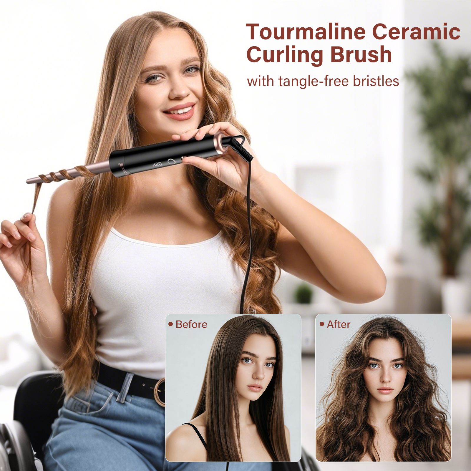 INMTFEI 5 in 1 Curling Iron Hair Styling Tool with LCD Temperature Control