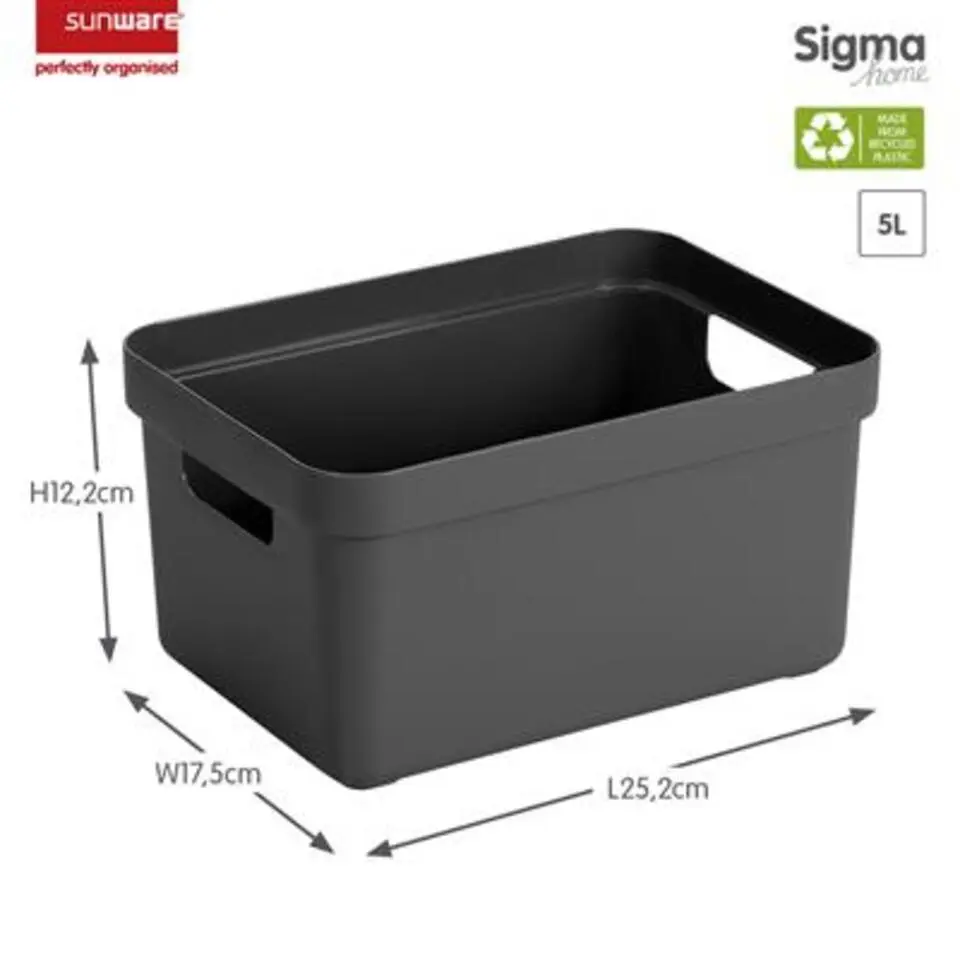 Sigma home opbergbox 5L antraciet