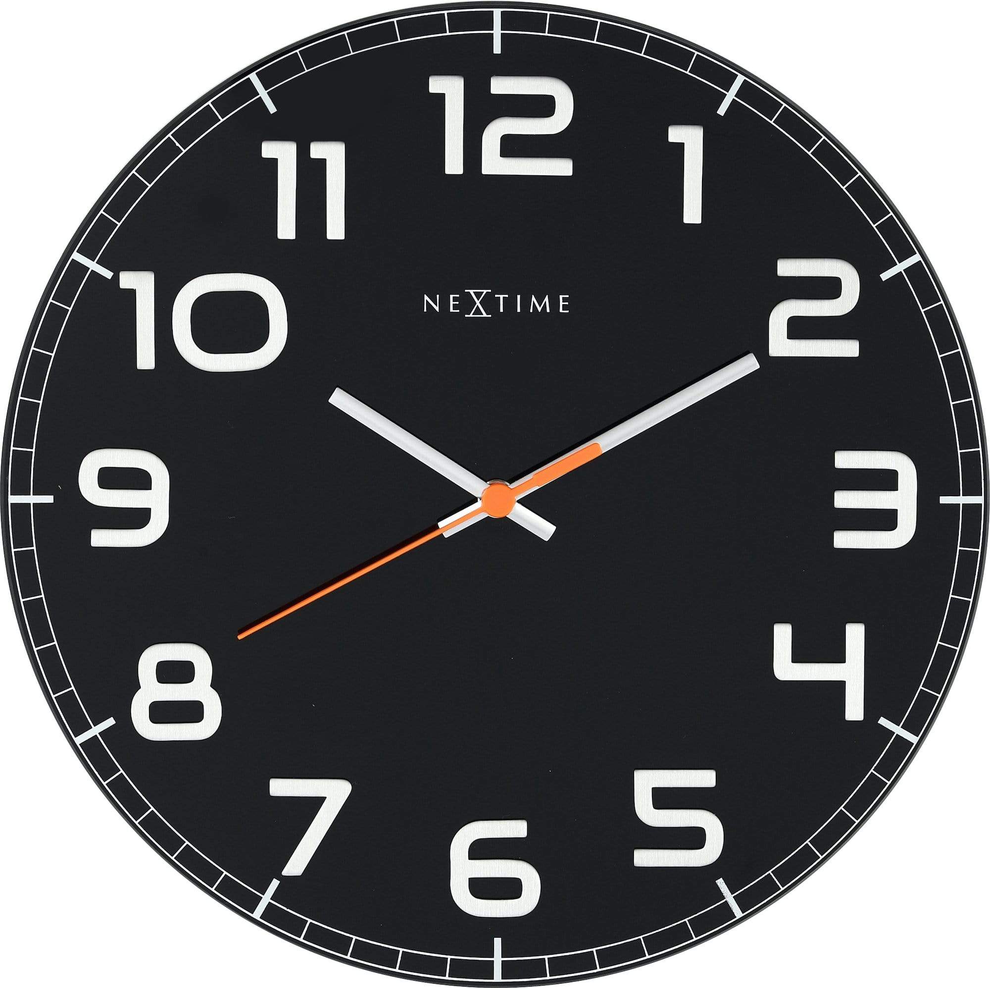 NeXtime - NeXtime - Wandklok - 30 x 3.5 cm - Glas - Zwart - 'Classy