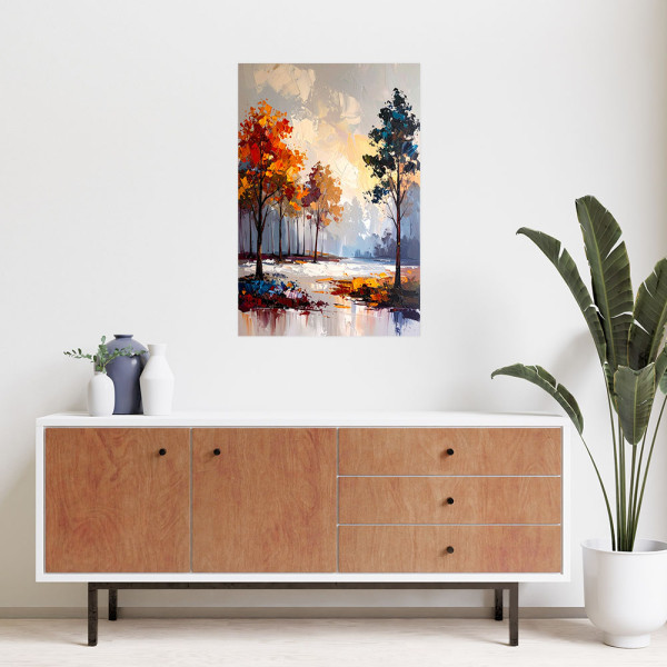 Naklejka na ścianę Feeby Krajobraz Las Drzewa Natura 20x30