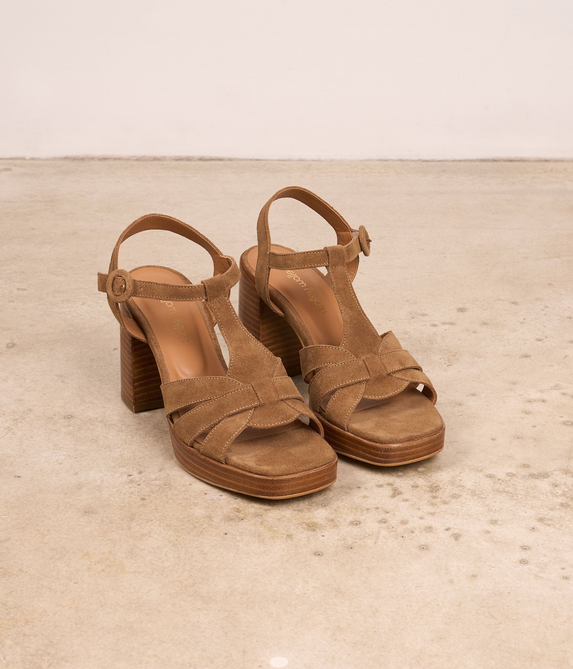 Sandales velours camel Rima