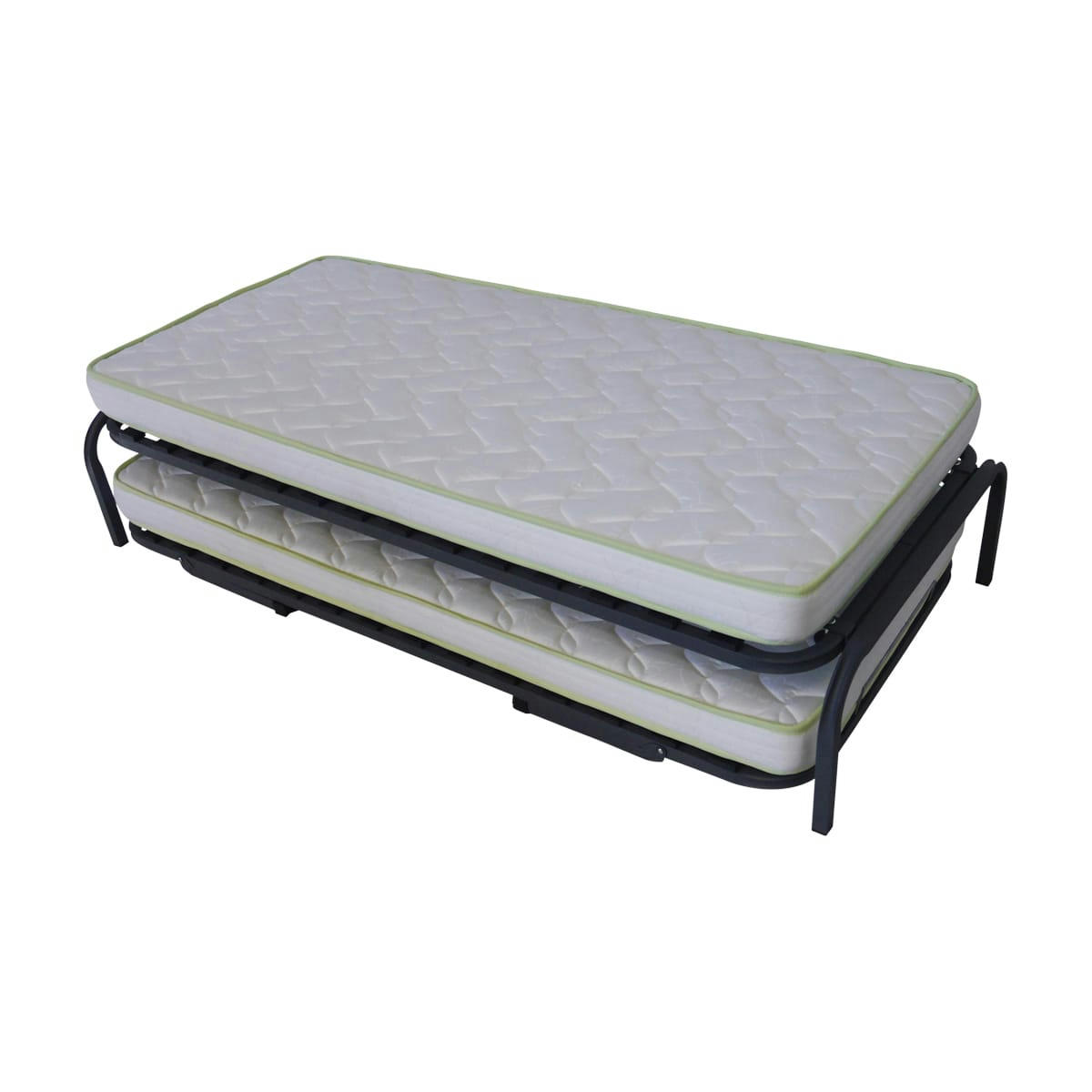 STRATA - Pack lit gigogne avec 2 matelas 80x200 cm metal