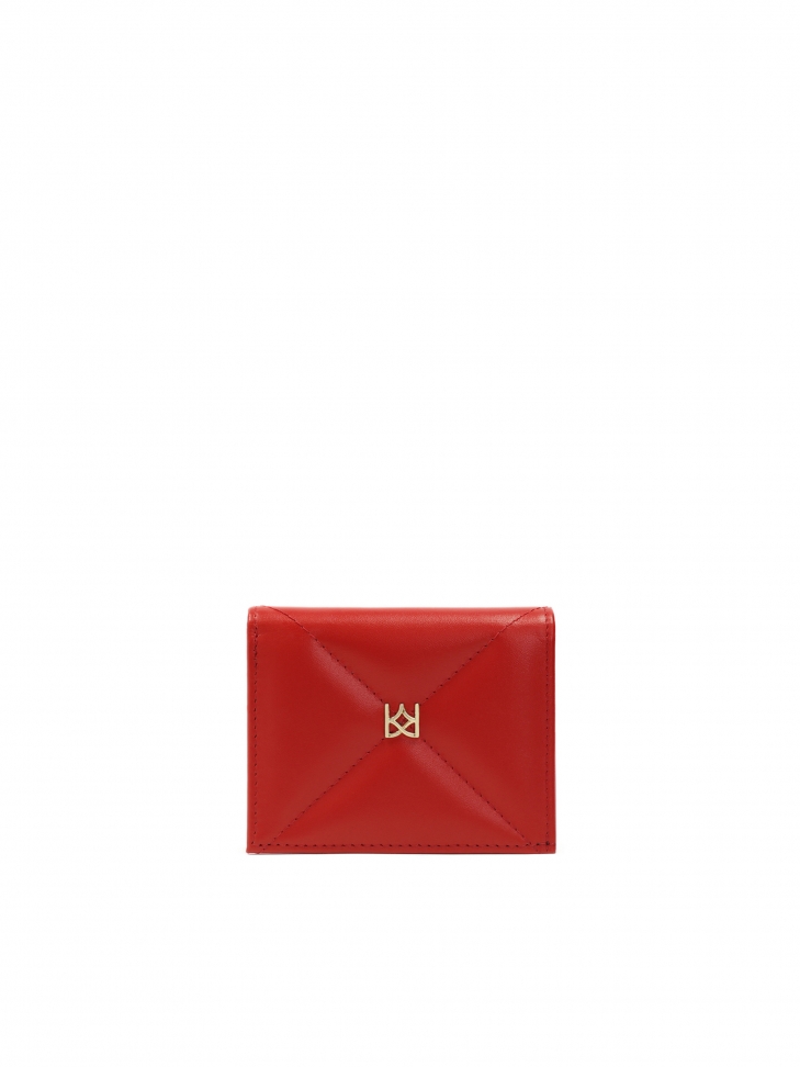 Red leather quilted wallet