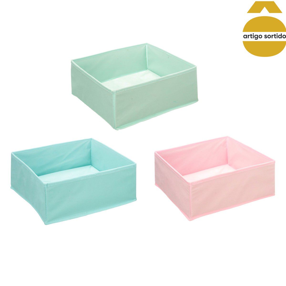 Caixa organizadora multicolor em TNT