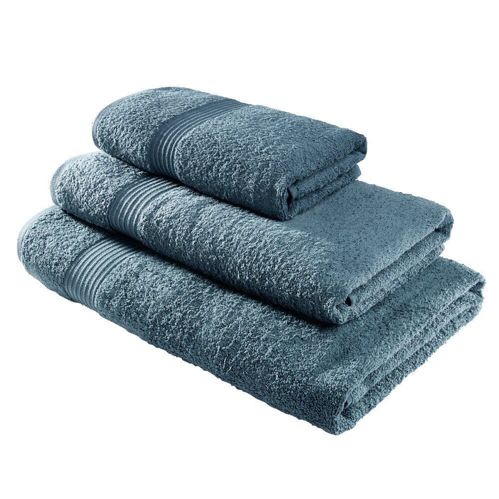 Serviette de toilette 50x90cm coton bleu paon