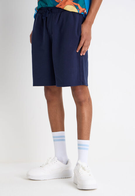Older Boys Navy Plain Drawstring Shorts