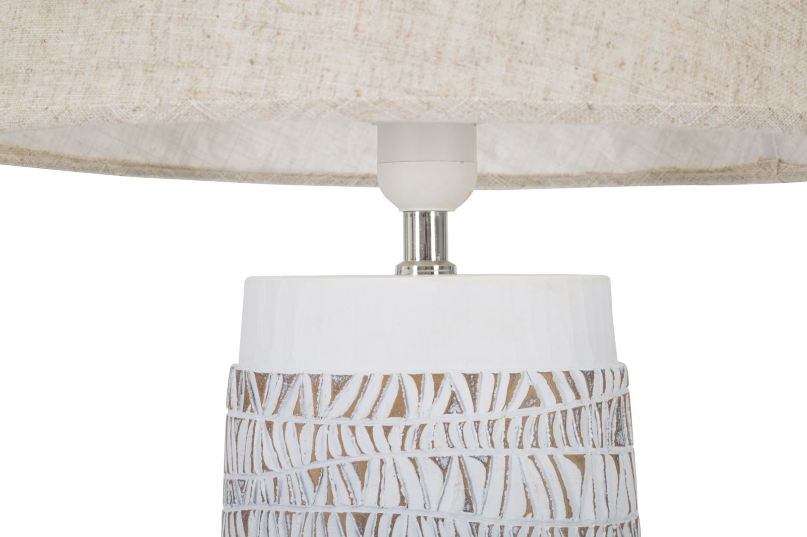 Mauro Ferretti Nairobi Tafellamp in witte hars met beige kap