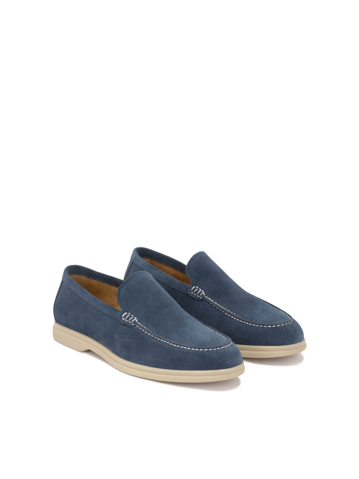 Slip-on blue men's shoes