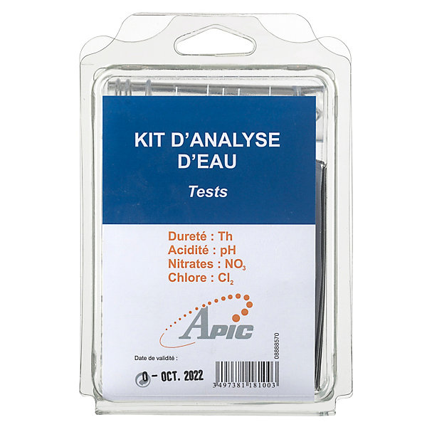 Kit d'analyses d'eau TH, PH, Nitrate, Chlore