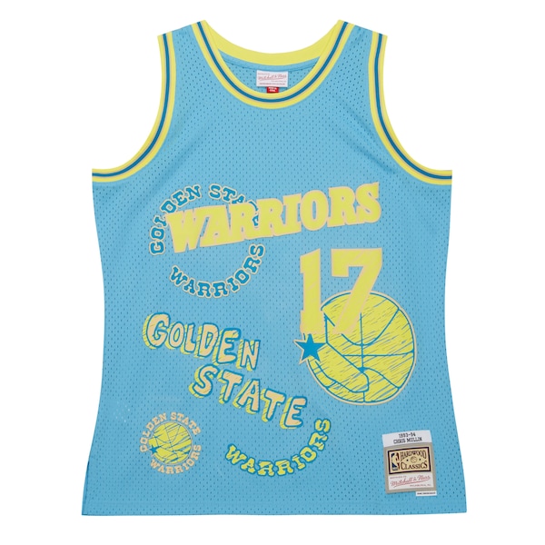 Chris Mullin Golden State Warriors  1993/94 Swingman Sidewalk Sketch Jersey - Light Blue