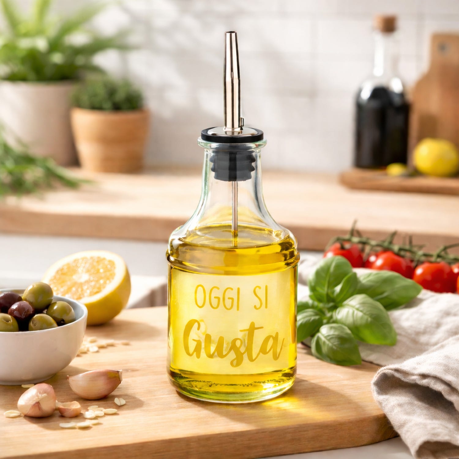 Oliera con beccuccio vetro 230 ml Si gusta Color Bloom