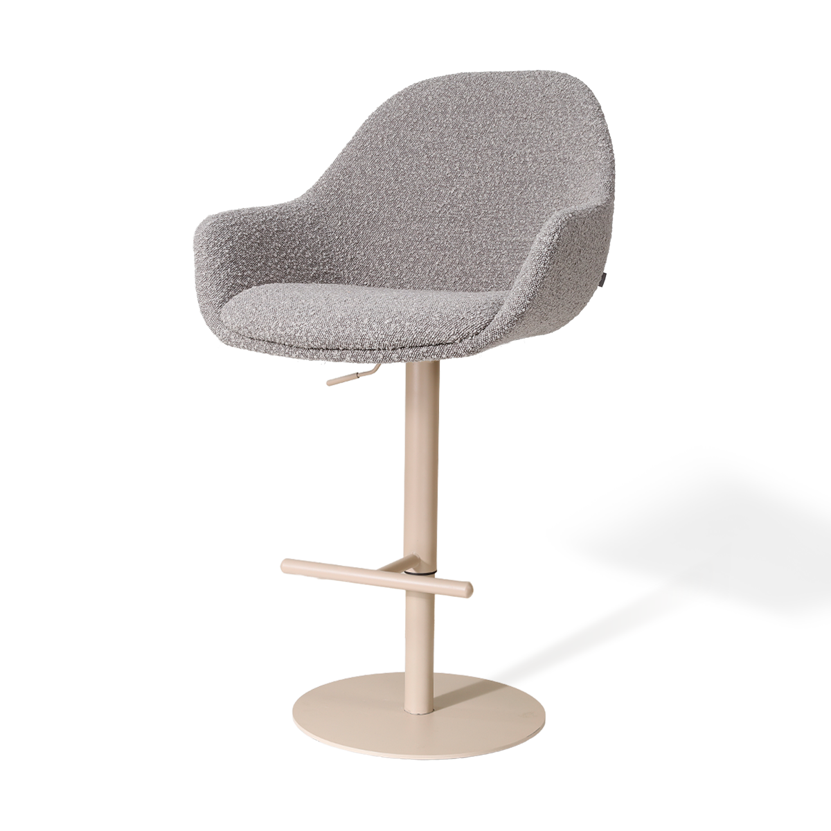 Nolon Niva-Mae tulp barkruk bouclé taupe verstelbaar - beige poten
