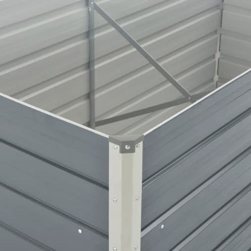 NNEVL Raised Garden Bed 160x80x77 cm Galvanised Steel Grey