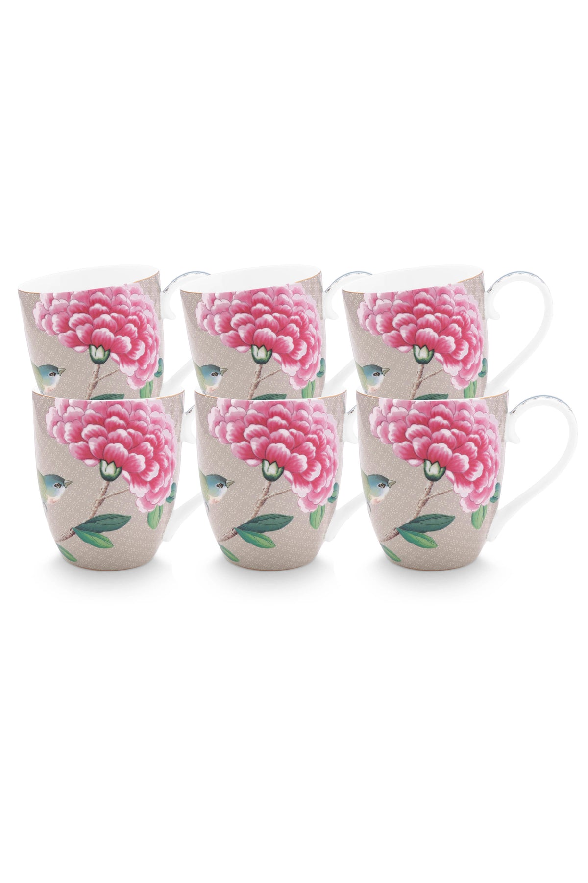 Pip Studio - Blushing Birds Mokken - Servies set van 6 - 450ml