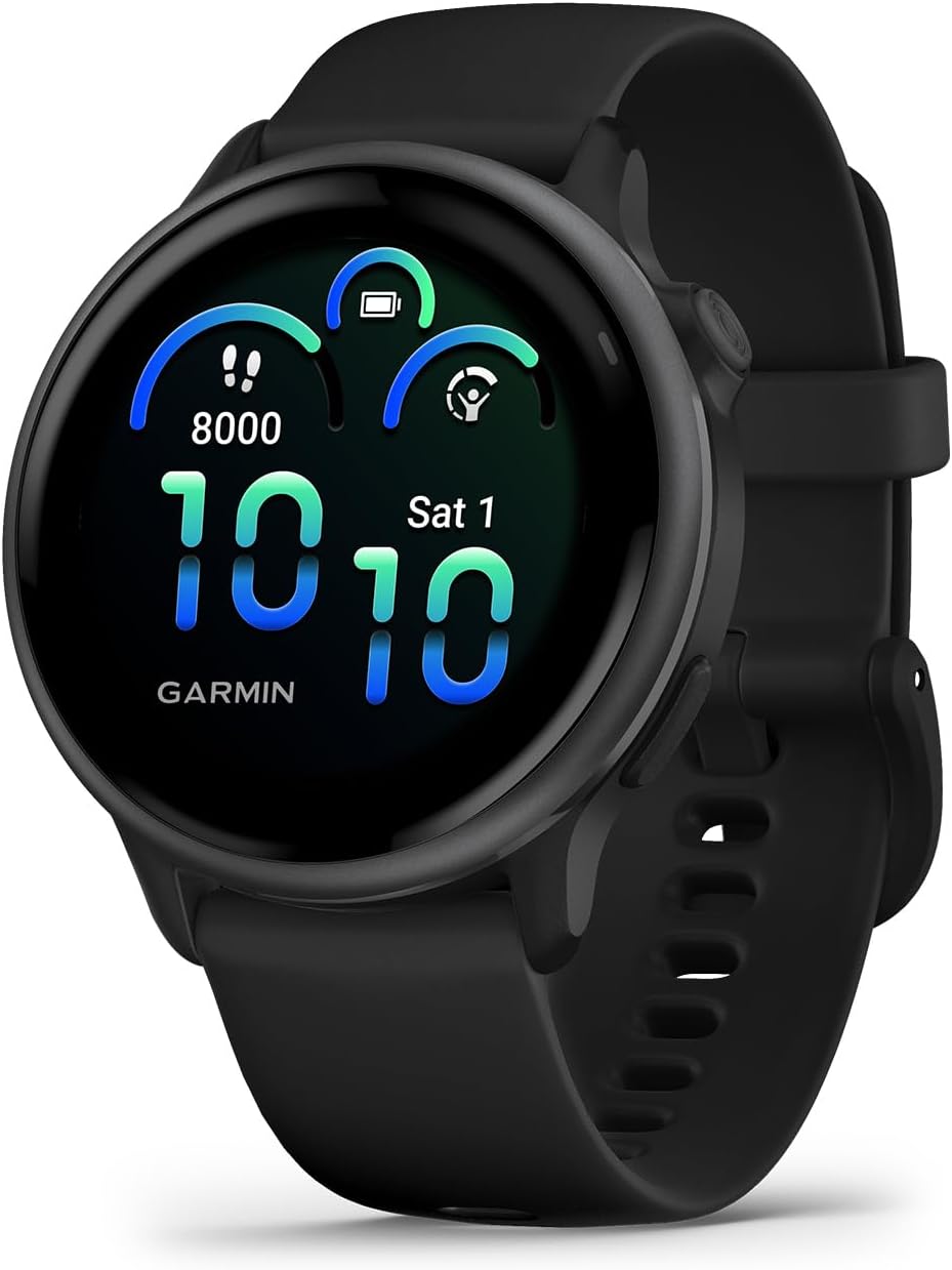 Garmin vívoactive® 6  Health and Fitness GPS Smartwatch  AMOLED Display  Up to 11 Days of Battery  Slate with Black Band