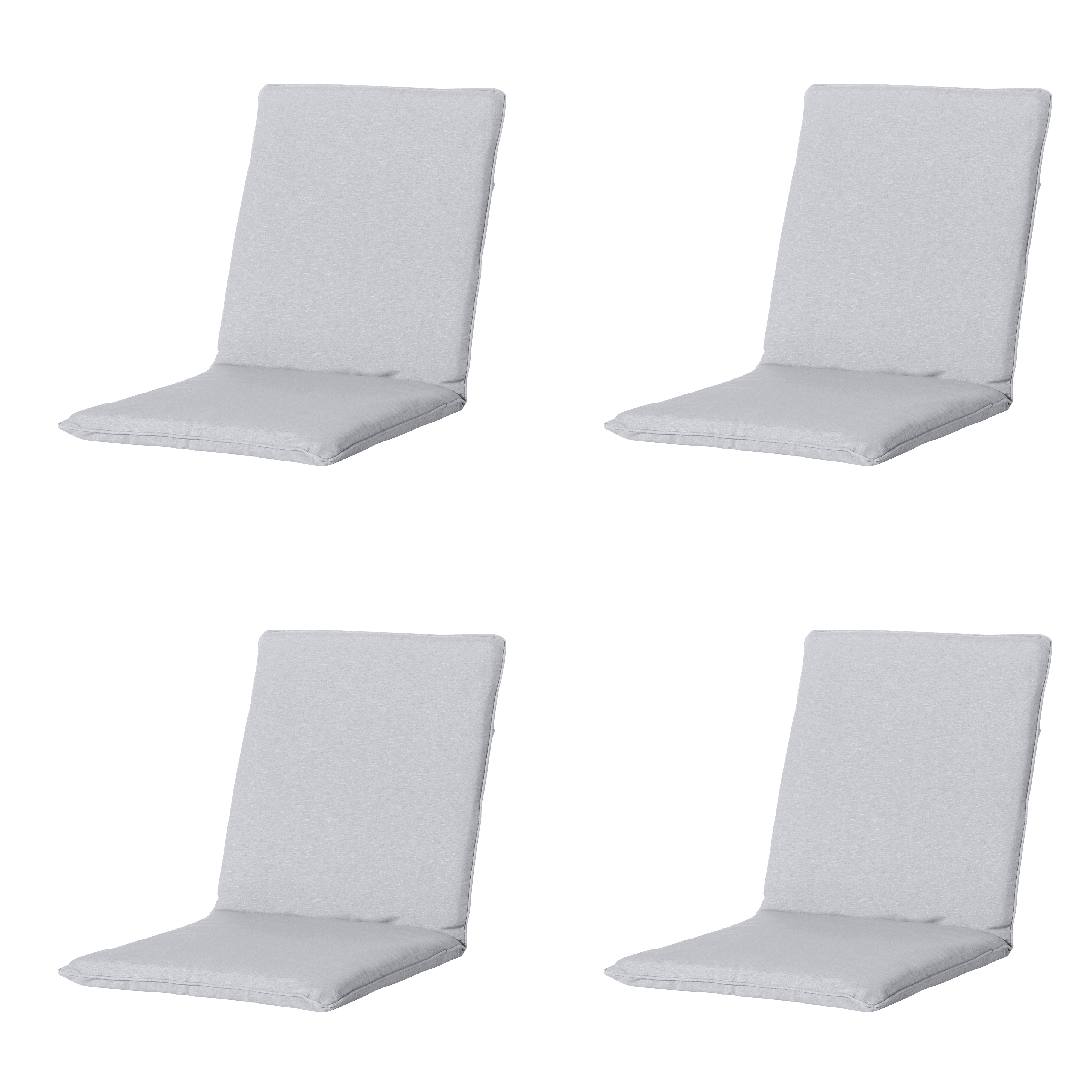 Madison stapelstoelkussen Panama - lichtgrijs - 97x49x5cm - set van 4