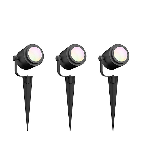 3 spots LED à piquer connectés Smart RGBW IP44 2,8W 390lm Calex