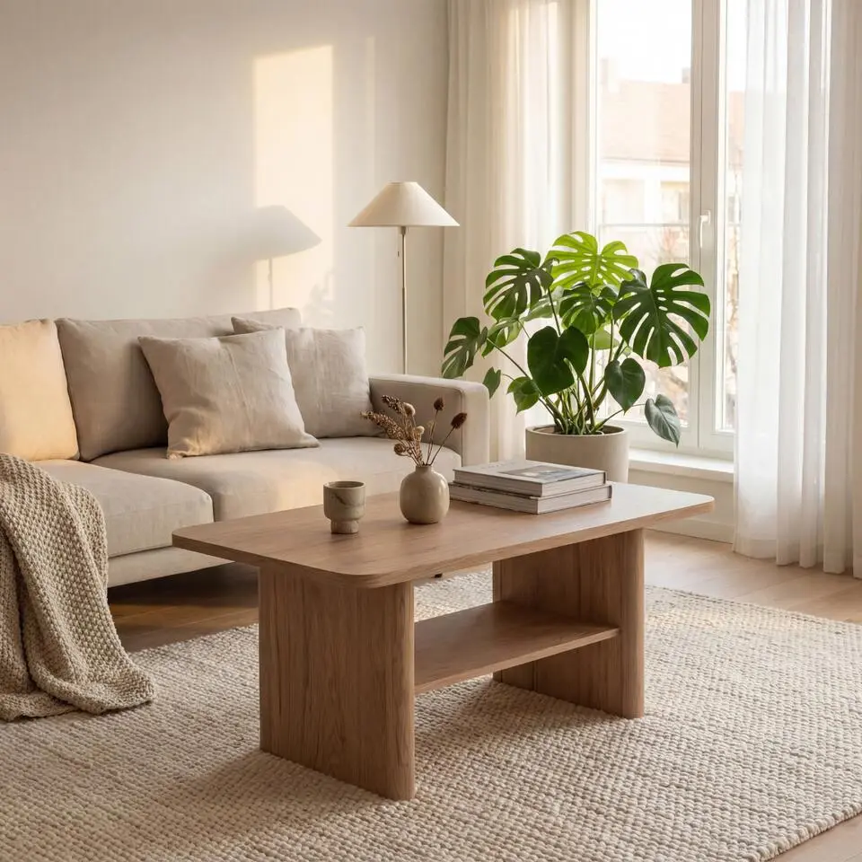 Calicosy - Salontafel SOREN - licht hout 90x56x42 cm