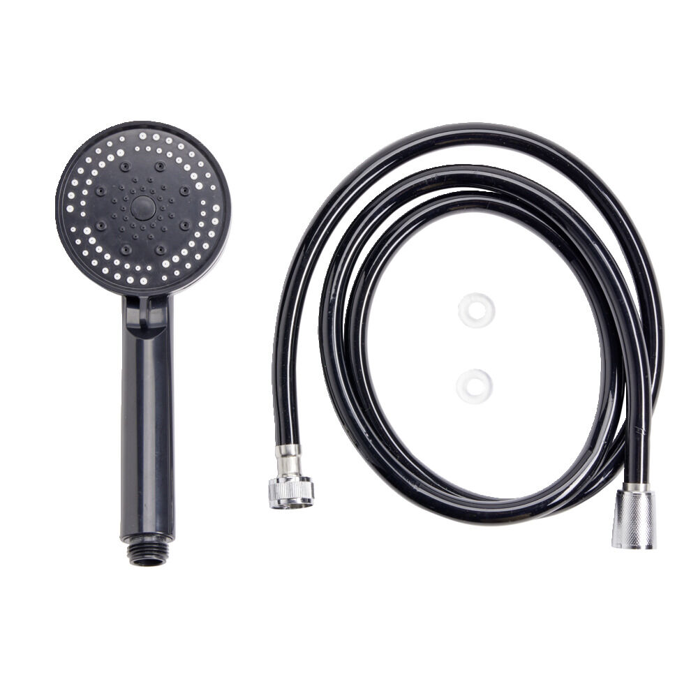 Pommeau de douche rond 5 fonctions gris   tuyau 1,5m
