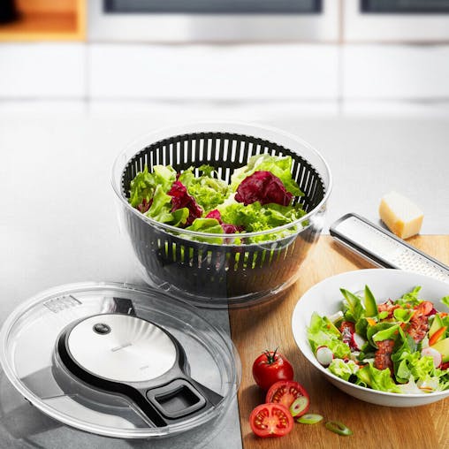 New Gefu Salad Speedwing Spinner Lettuce Dryer Serving Bowl