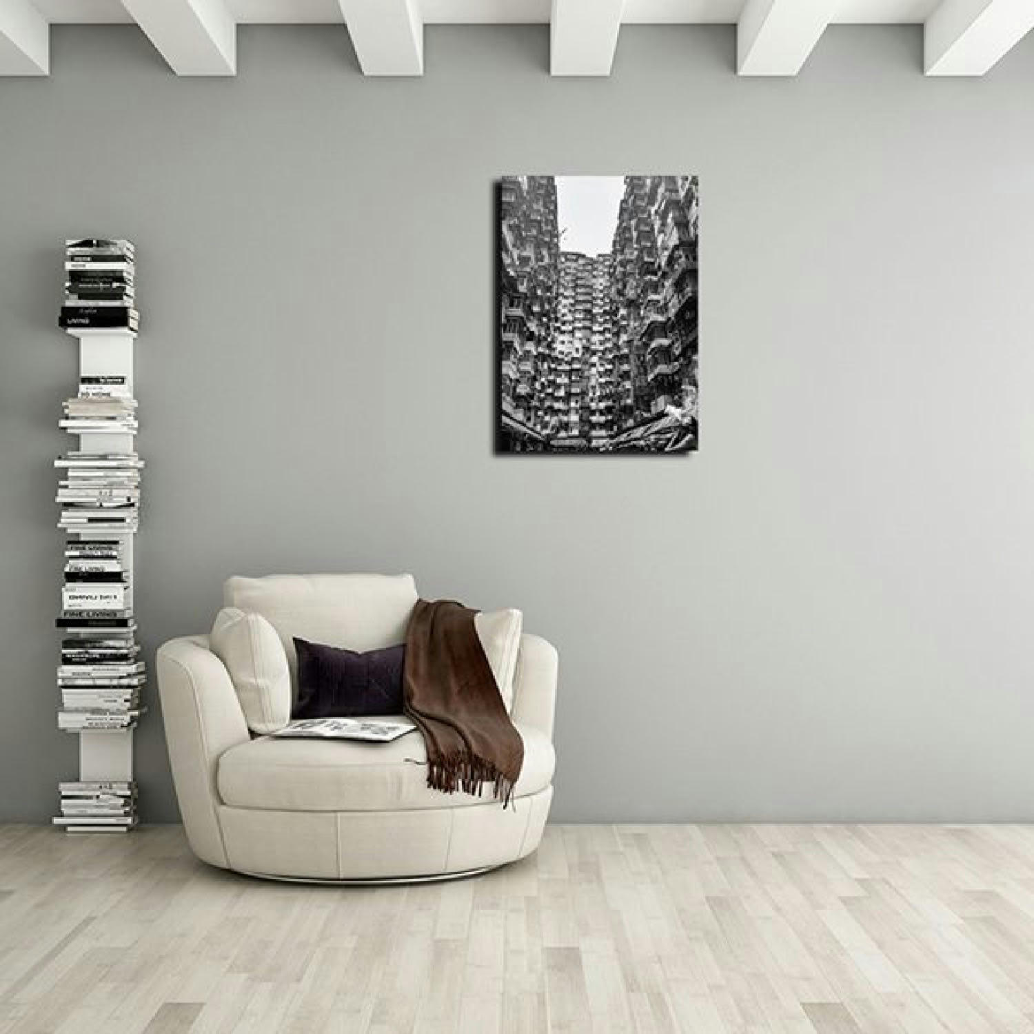 VINTAGE - Tableau métal urban immeuble 32x45