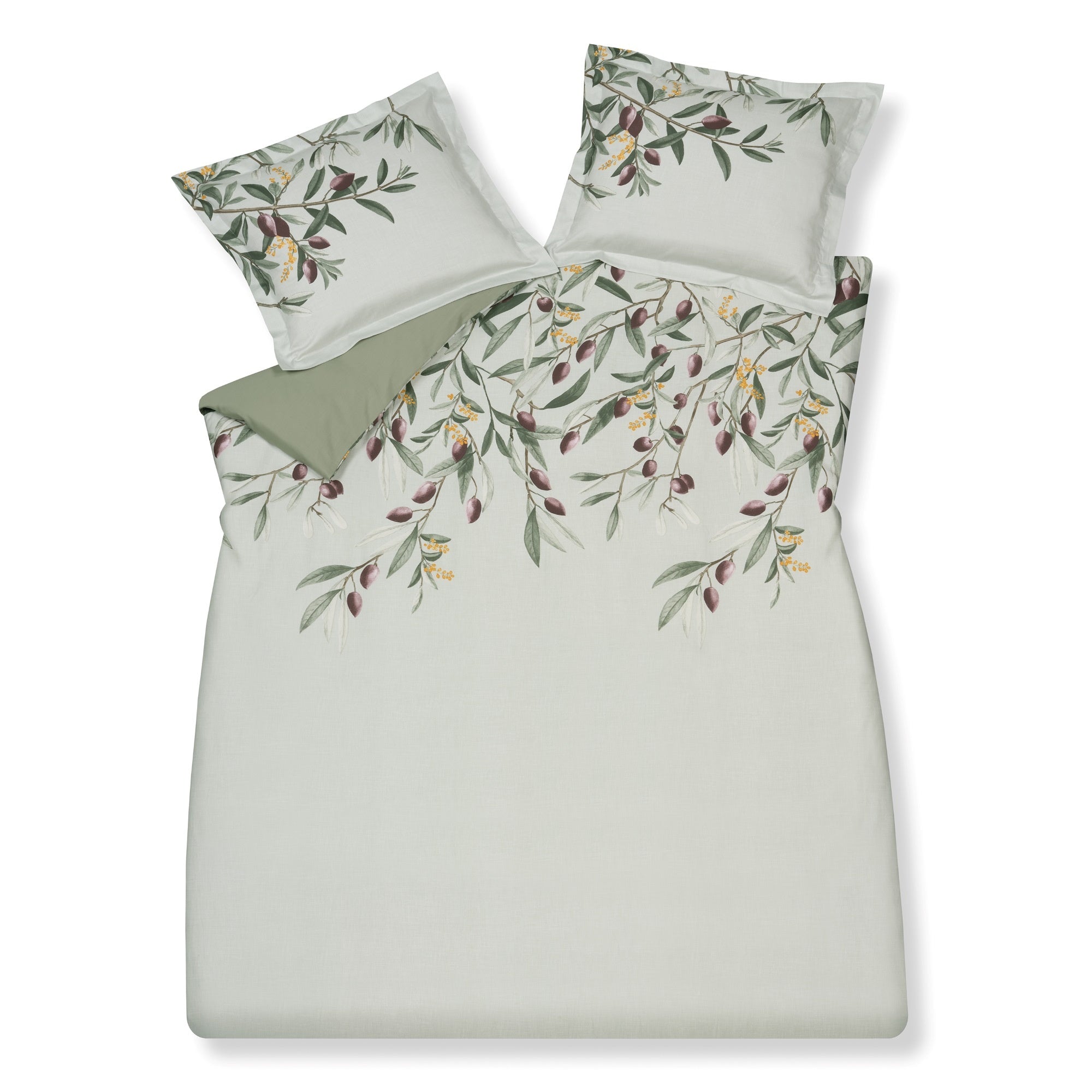 Olive Dekbedovertrek   200 x 200 220 cm   Groen   Satijnkatoen