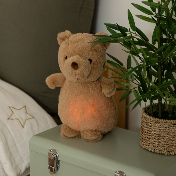 Lampka nocna dla dzieci MARRON pluszowy miś na baterie, wys. 27 cm