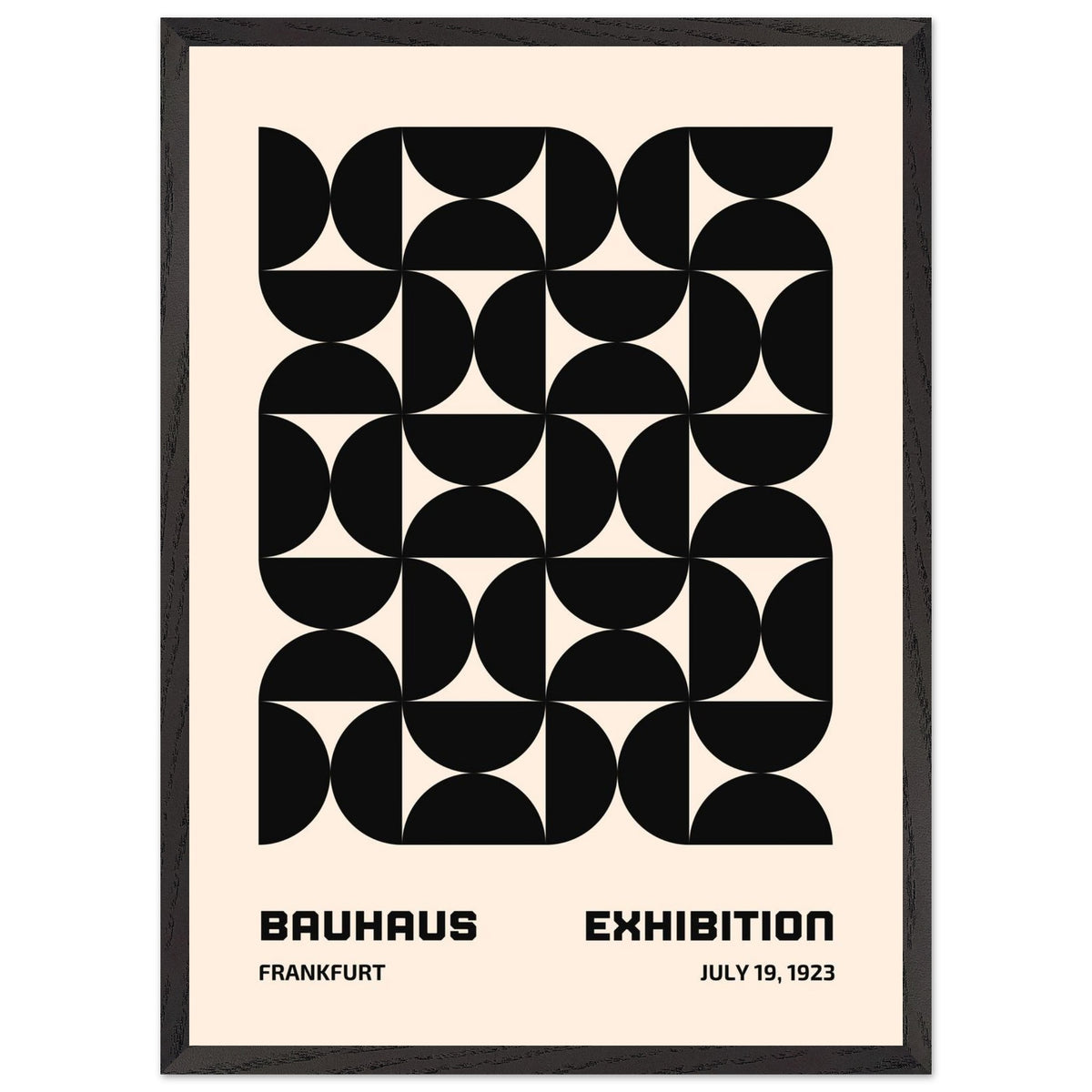 Artfulprints Poster met Lijst Bauhaus - 19 juli 1923 zwart  - 50x70 cm - Zwart / Wit