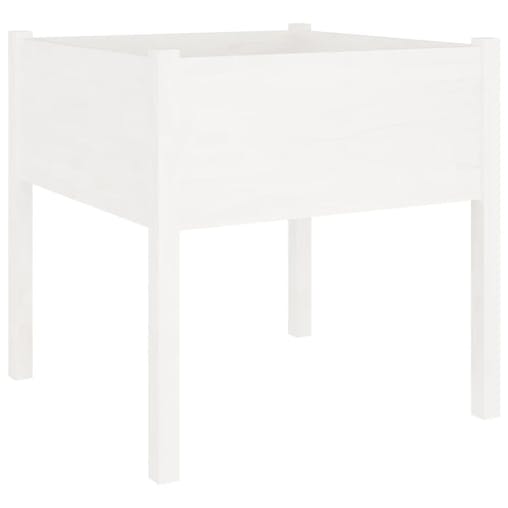 NNEVL Garden Planters 2 pcs White 70x70x70 cm Solid Pinewood