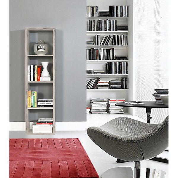 Etagère colonne 4 casiers décor chêne grisé - Classico