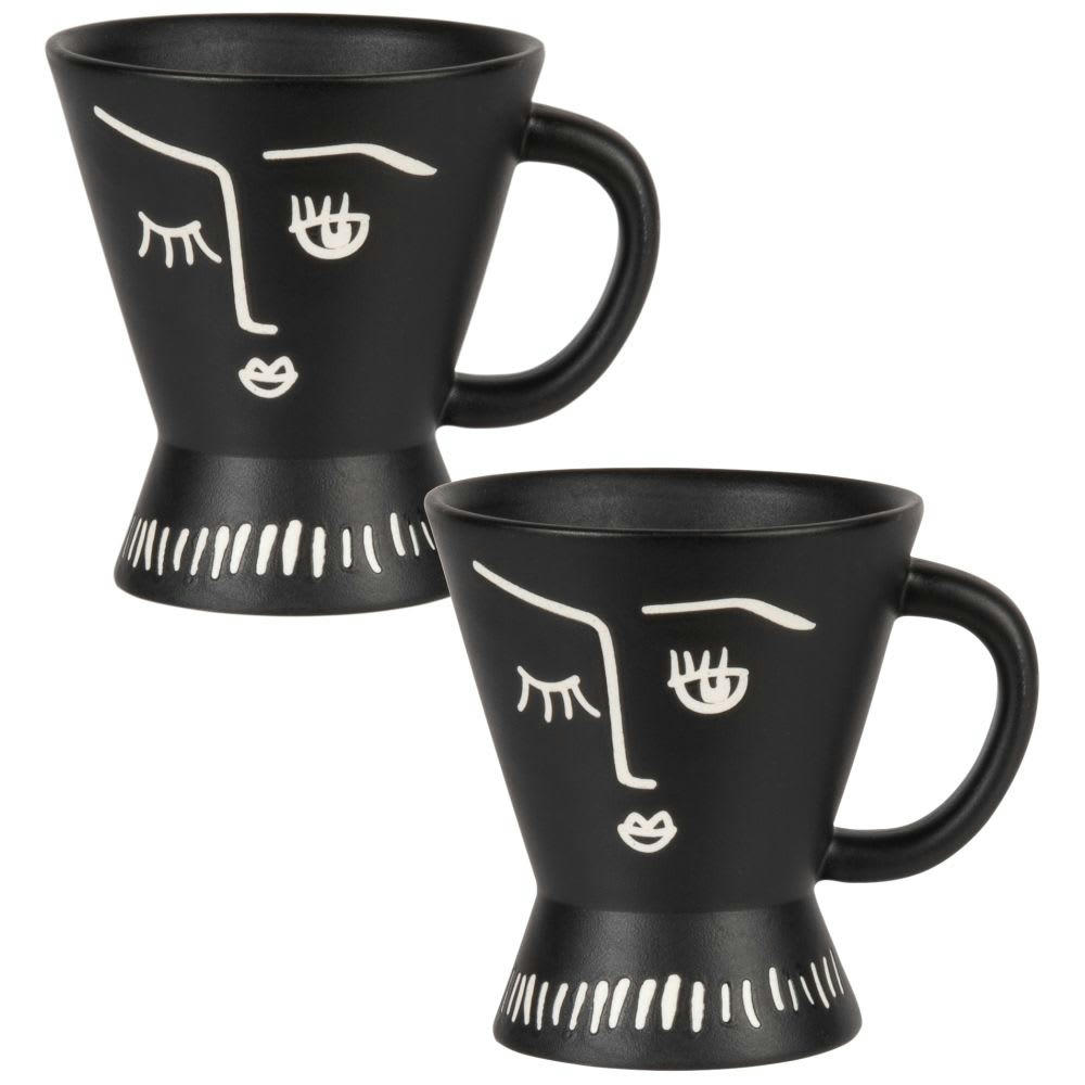 NAMIBIE - Tasse en porcelaine noire imprimé blanc