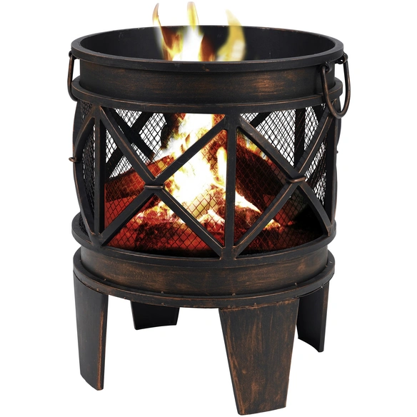 Feuerstelle »Gracewood«, Höhe: 53 cm, schwarz/bronzefarben