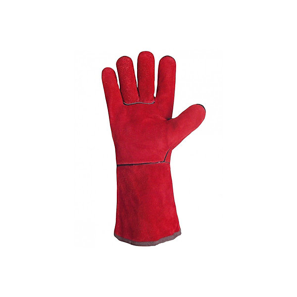 Gants Anti Chaleur Taille10 Rouge - Gants en Cuir Croute de Bovin Manchette 15cm Protection thermique pour soudure, métallurgie