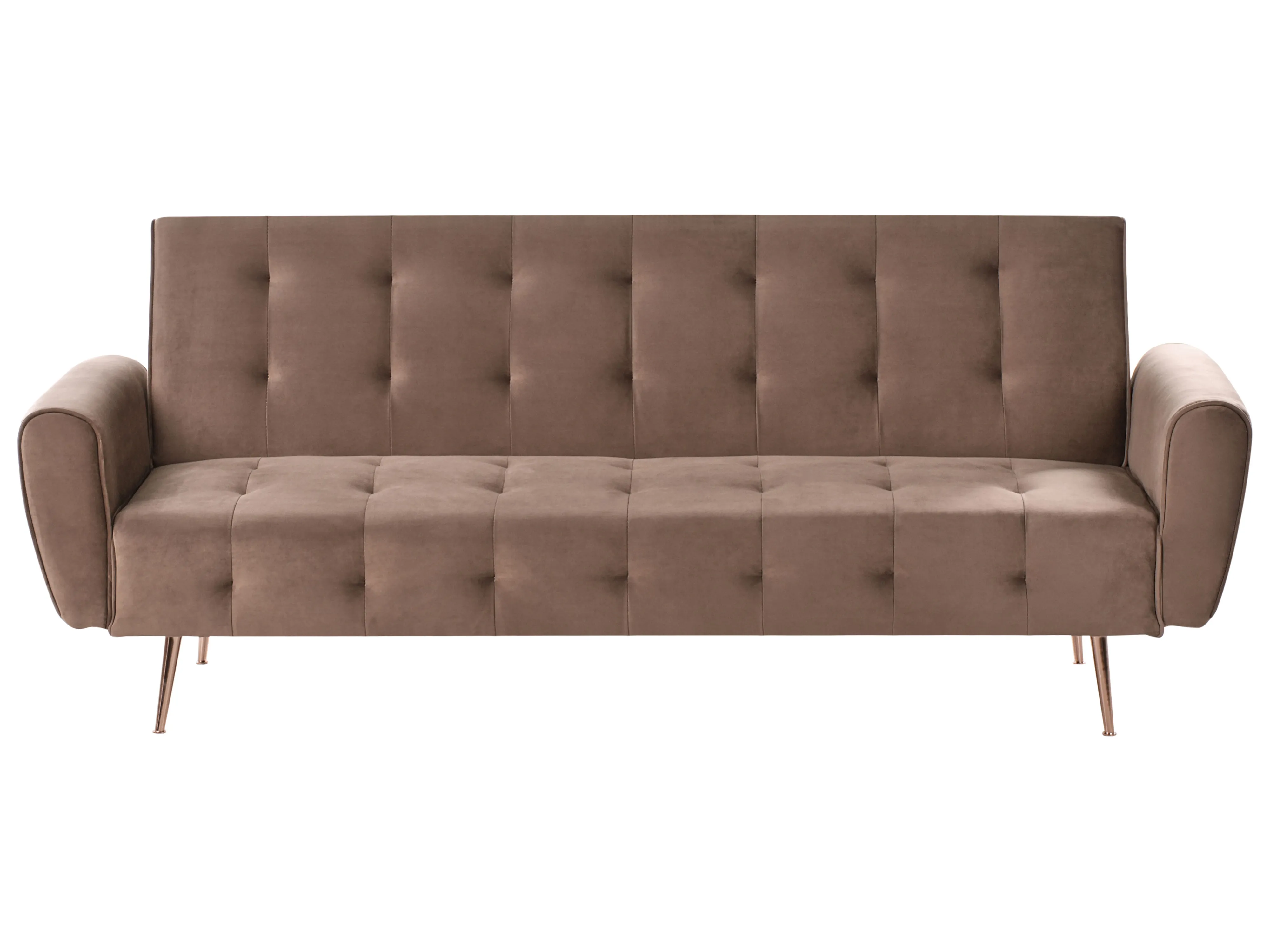 Sofa Bed 3 Seater SELNES Velvet Brown
